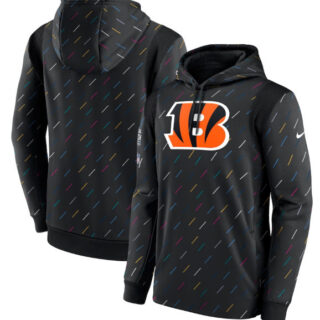 Men's Cincinnati Bengals 2021 Charcoal Crucial Catch Therma Pullover Hoodie
