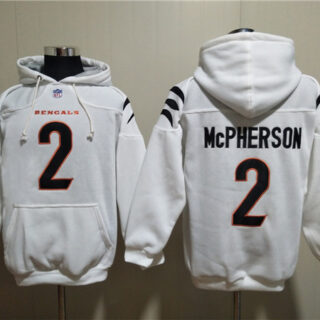 Men's Cincinnati Bengals #2 Evan McPherson White Pullover Hoodie
