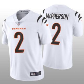 Men's Cincinnati Bengals #2 Evan McPherson White Vapor Untouchable Limited Stitched Jersey