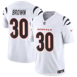 Men's Cincinnati Bengals #30 Chase Brown White 2024 F.U.S.E Vapor Untouchable Limited Stitched Jersey