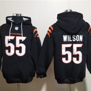 Men's Cincinnati Bengals #55 Logan Wilson Black Pullover Hoodie