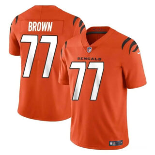 Men's Cincinnati Bengals #77 Trent Brown Orange Vapor Untouchable Limited Stitched Jersey