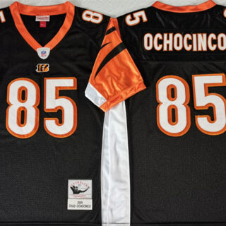 Men's Cincinnati Bengals #85 Chad Ochocinco Black Throwback Stitched Jersey