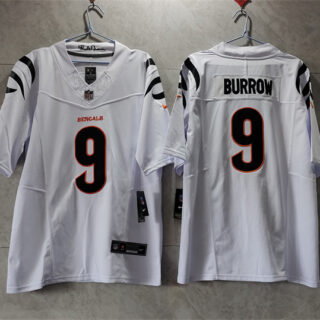 Men's Cincinnati Bengals #9 Joe Burrow White 2023 F.U.S.E. Vapor Untouchable Limited Stitched Jersey