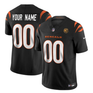 Men's Cincinnati Bengals Active Player Custom Black 2023 F.U.S.E. With John Madden Patch Vapor Limited Stitched Football Jersey