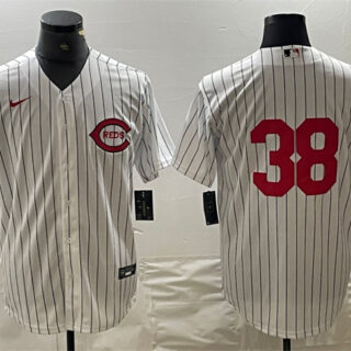 Men's Cincinnati Reds #38 Jose Barrero White Field Of Dreams Stitched Baseball Jersey