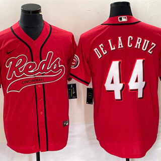 Men's Cincinnati Reds #44 Elly De La Cruz Red Cool Base Stitched Baseball Jersey