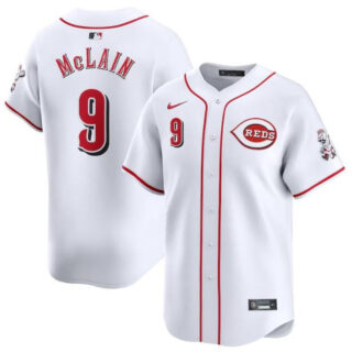 Men's Cincinnati Reds #9 Matt McLain White Home Limited Stitched Baseball Jersey
