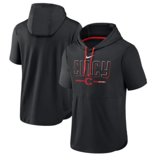 Men's Cincinnati Reds Black 2023 City Connect Short Sleeve Pullover Hoodie