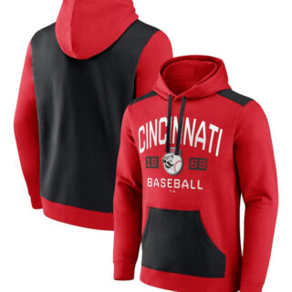 Men's Cincinnati Reds Red Black Chip In Pullover Hoodie
