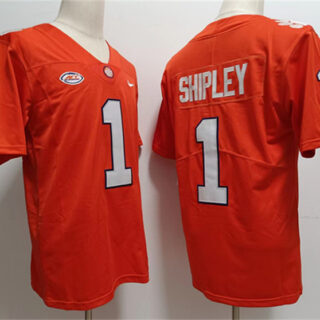 Men's Clemson Tigers #1 Will Shipley Orange Stitched Football Jersey