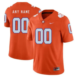 Men's Clemson Tigers ACTIVE PLAYER Custom Orange Stitched Football Jersey