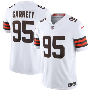 Men's Cleveland Browns #95 Myles Garrett White 2023 F.U.S.E. Vapor Untouchable Limited Stitched Jersey