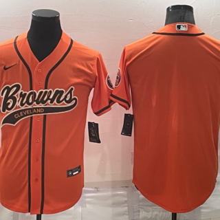 Men's Cleveland Browns Blank Orange Stitched Jersey