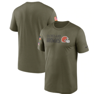 Men's Cleveland Browns Olive 2022 Salute To Service Legend Team T-Shirt