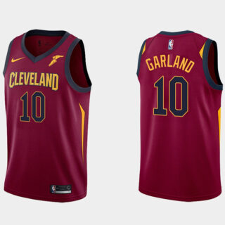Men's Cleveland Cavaliers #10 Darius Garland Wine Red Icon Edition Stitched Basketball Jersey