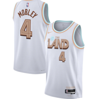 Men's Cleveland Cavaliers #4 Evan Mobley 2022 2023 White City Edition Stitched Basketball Jersey