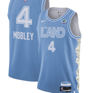 Men's Cleveland Cavaliers #4 Evan Mobley Light Blue 2024 25 City Edition Stitched Jersey