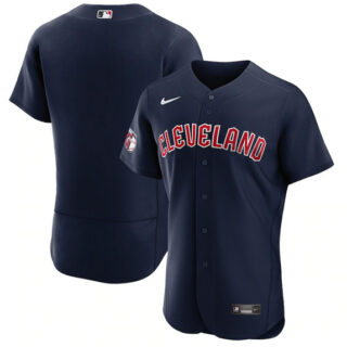 Men's Cleveland Guardians Blank Navy Flex Base Stitched Jersey