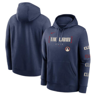 Men's Cleveland Guardians Navy 2024 City Connect Club Fleece Pullover Hoodie