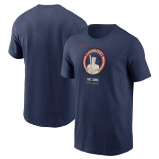 Men's Cleveland Guardians Navy 2024 City Connect Large Logo T-ShirtS