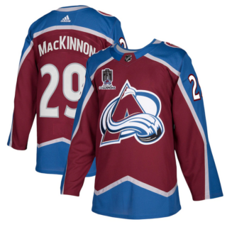 Men's Colorado Avalanche #29 Nathan MacKinnon 2022 Burgundy Stanley Cup Champions Patch Stitched Jersey