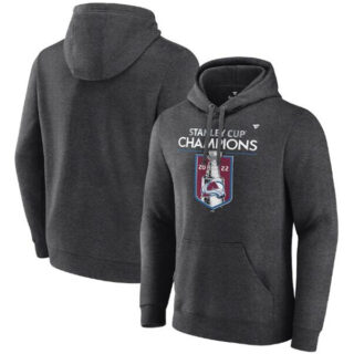 Men's Colorado Avalanche Heathered Charcoal 2022 Stanley Cup Champions Locker Room Pullover Hoodie