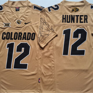 Men's Colorado Buffaloes #12 Travis Hunter Brown 2024 With Big 12 XII Patch 2024 F.U.S.E Stitched Football Jersey