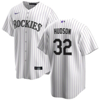 Men's Colorado Rockies #32 Dakota Hudson White Cool Base Stitched Baseball Jersey