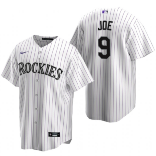 Men's Colorado Rockies #9 Connor Joe White Stitched Baseball Jersey