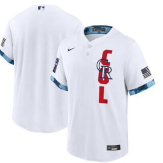 Men's Colorado Rockies Blank 2021 White All-Star Cool Base Stitched MLB Jersey