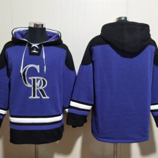 Men's Colorado Rockies Blank Purple Ageless Must-Have Lace-Up Pullover Hoodie