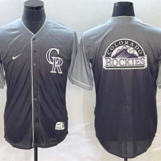 Men's Colorado Rockies Grey Drrift Edition Team Big Logo Stitched Baseball Jersey