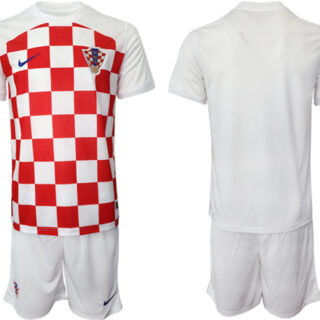 Men's Croatia Blank White Home Soccer Jersey Suit