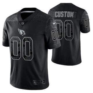 Men's Custom Arizona Cardinals Black Reflective Limited Stitched Football Jersey