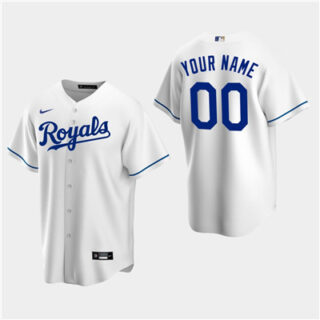 Men's Custom Kansas City Royals White Home Replica Jersey