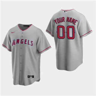 Men's Custom Los Angeles Angels Gray Road Replica Jersey