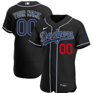 Men's Custom Los Angeles Dodgers Black Fashion Flex Base Jersey