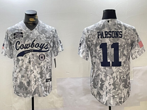 Men's Dallas Cowboys #11 2024 Arctic Camo Salute To Service Stitched Baseball Jerseys