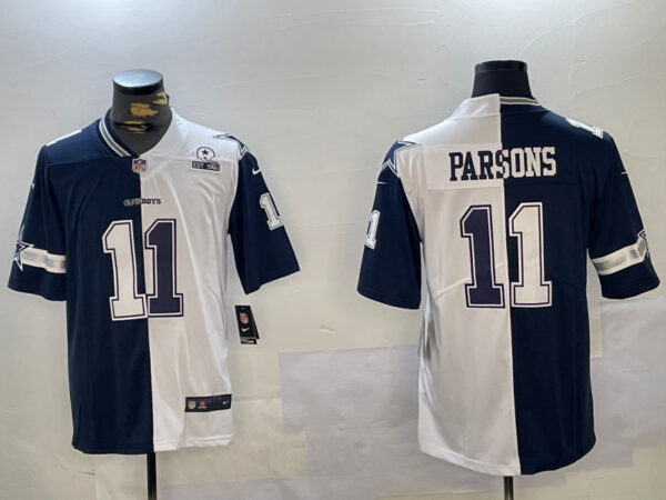 Men's Dallas Cowboys #11 Cedrick Wilson White Navy Vapor Limited Stitched Jersey