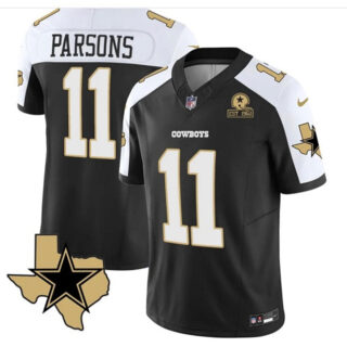 Men's Dallas Cowboys #11 Micah Parsons 2023 F.U.S.E. Black White With Established In 1960 Patch Stitched Football Jersey