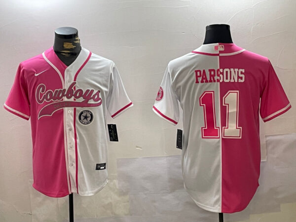 Men's Dallas Cowboys #11 Micah Parsons 2024 Arctic white red Stitched Baseball Jerseys