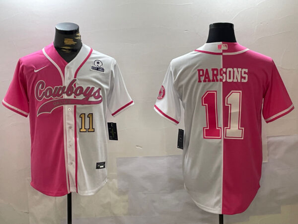 Men's Dallas Cowboys #11 Micah Parsons 2024 Arctic white red Stitched Baseball Jerseys