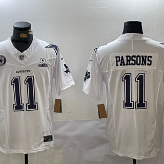Men's Dallas Cowboys #11 Micah Parsons 2024 White F.U.S.E. With Established In 1960 Patch Stitched Football Jerseys