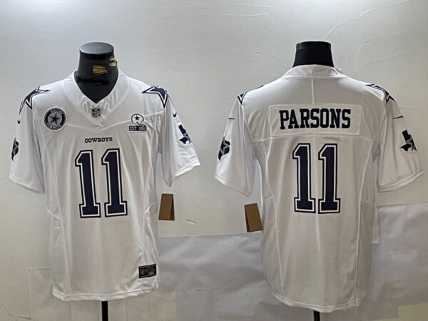 Men's Dallas Cowboys #11 Micah Parsons 2024 White F.U.S.E. With Established In 1960 Patch Stitched Football Jerseys