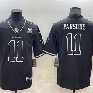 Men's Dallas Cowboys #11 Micah Parsons Black With 1960 Patch Limited Stitched Football Jersey