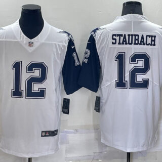 Men's Dallas Cowboys #12 Roger Staubach white Limited Stitched Football Jerse