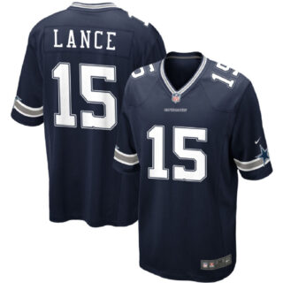 Men's Dallas Cowboys #15 Trey Lance Navy Stitched Football Game Jersey