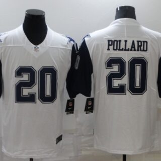 Men's Dallas Cowboys #20 Tony Pollard 2021 White Thanksgiving Limited Stitched Jersey