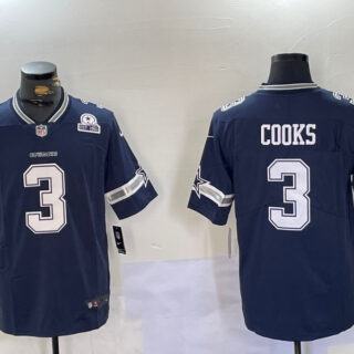 Men's Dallas Cowboys #3 Brandin Cooks Navy Vapor Untouchable Limited Stitched Football Jerseys